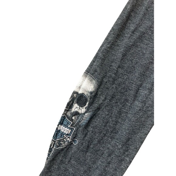 Harley Davidson Skull Wing Long Sleeve Top Womens Y2K Grunge Biker - Picture 4 of 9